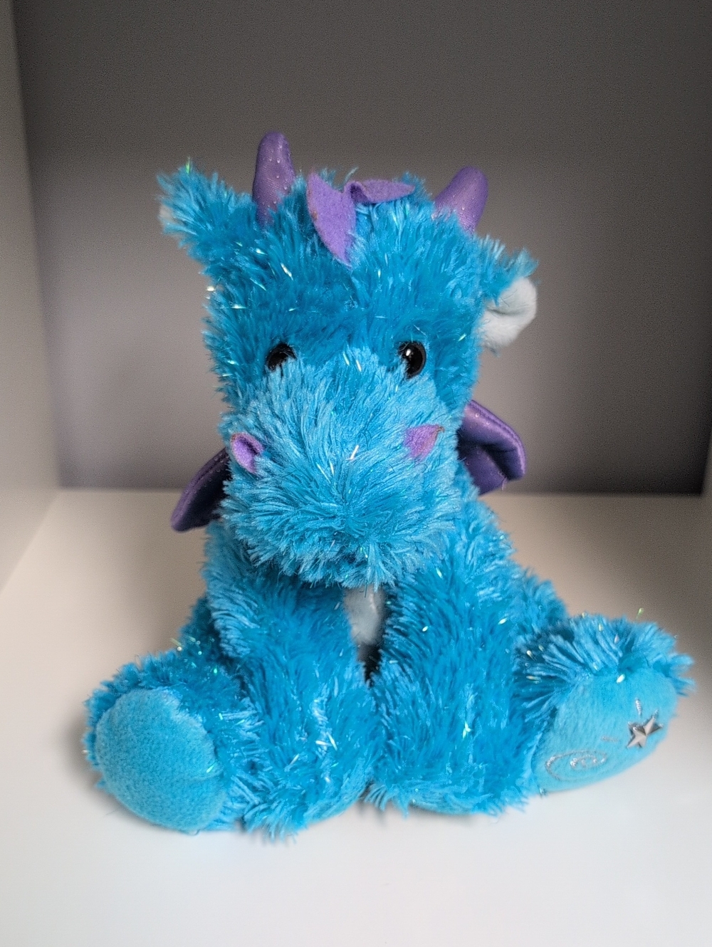 Russ Shining Starts Dragon EUC Vintage Y2K Collectible Plush Blue And Purple - Picture 1 of 7